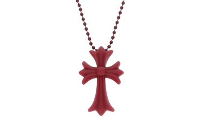 Silicrone Cross Necklace "Red Wine" CHRM0656