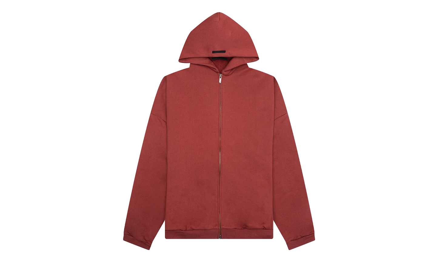 Heavy Fleece Full Zip Hoodie "Crimson" 192BT246246F
