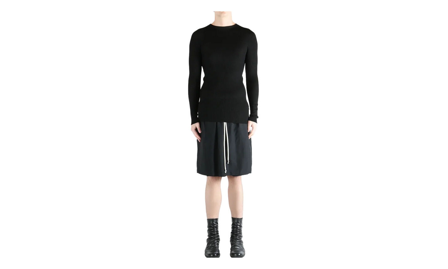 Ribbed Round Neck Top "Black" RU01F2637 RIBM 09