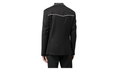 Crystal Trim Single Breast Jacket "Black" MJF017 001