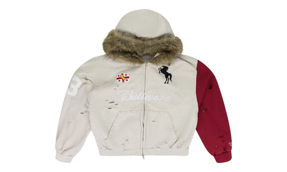 Buttivore Fur Lined Zip Hoodie "Oatmeal Melange" PI00006