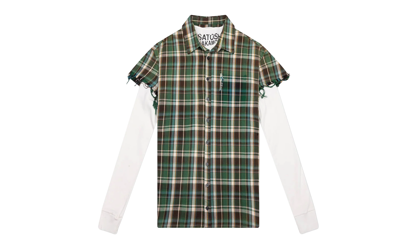 Bender Cut Off Flannel "Green Plaid" SAT002