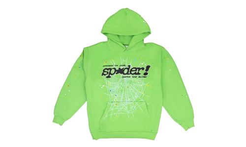 Rhinestone Punk V2 Hoodie "Slime Green" SP5der369