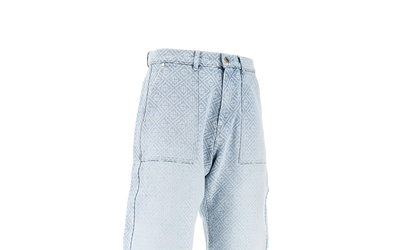 RELAXED MONOGRAM DENIM TROUSERS "Blue" MPF25 TR 331 01