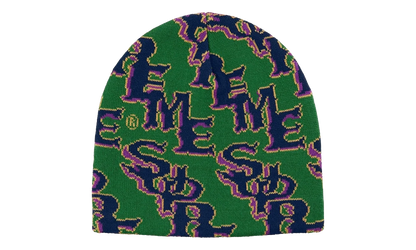 Slanted Gothic Outline Beanie "SS26 - Green" SU27274