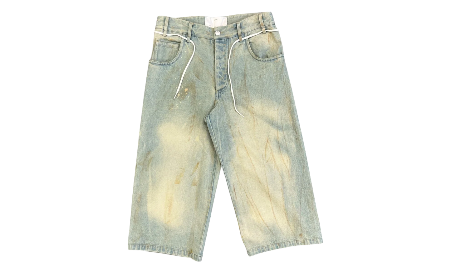 Long Denim Shorts "Light Blue Dirt Fade Out" 261 MST055 FADEBLU