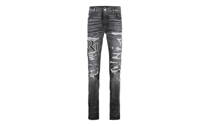 Embroidered Staggered Logo Jeans "Storm Grey Black White" AW23MDS008 516