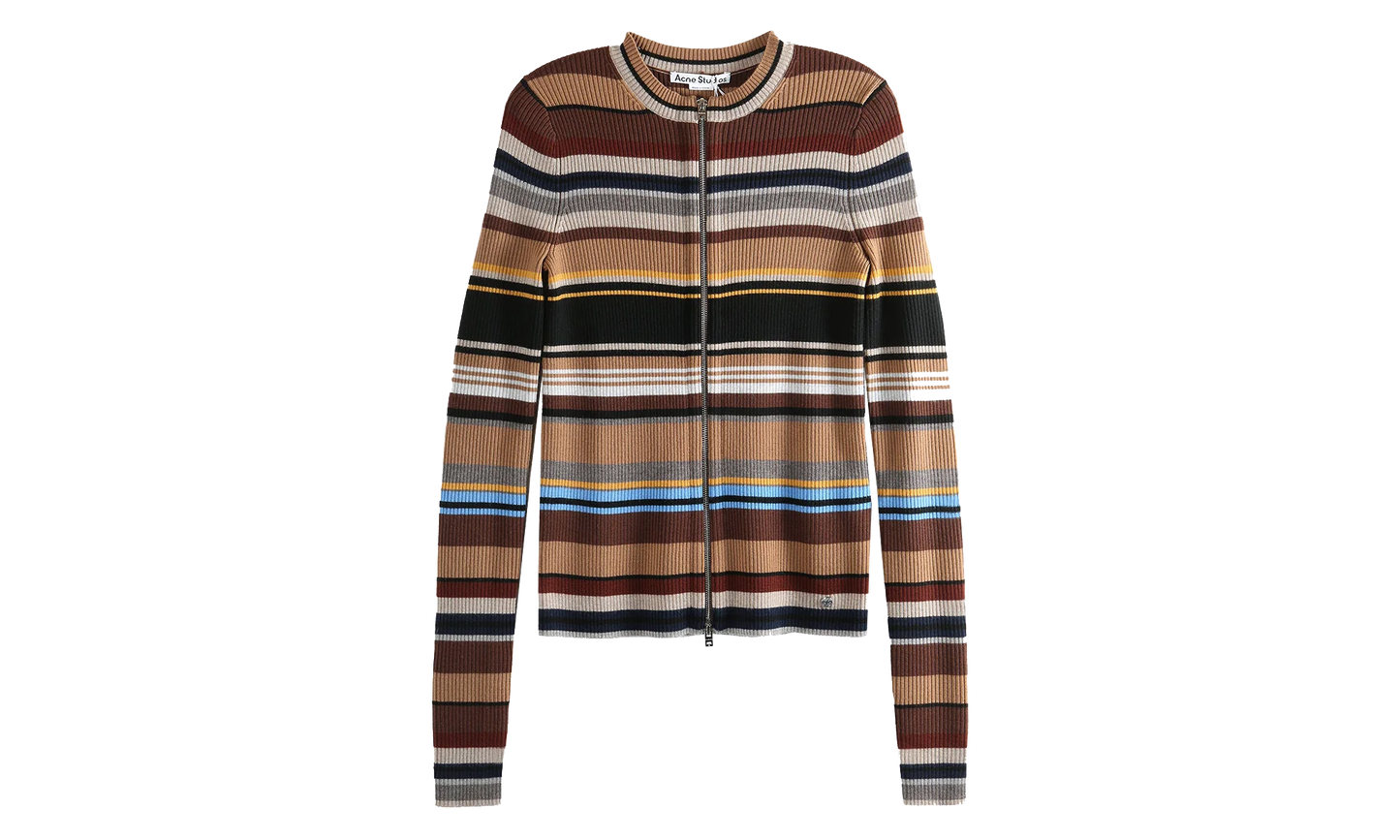 Striped Wool Cardigan WMNS "Multicolor / Brown" RW WN KNIT000009 MULTI BROWN