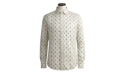 Peacock Long-Sleeve Shirt "Ivory / Green" Y0M06223JA IVG