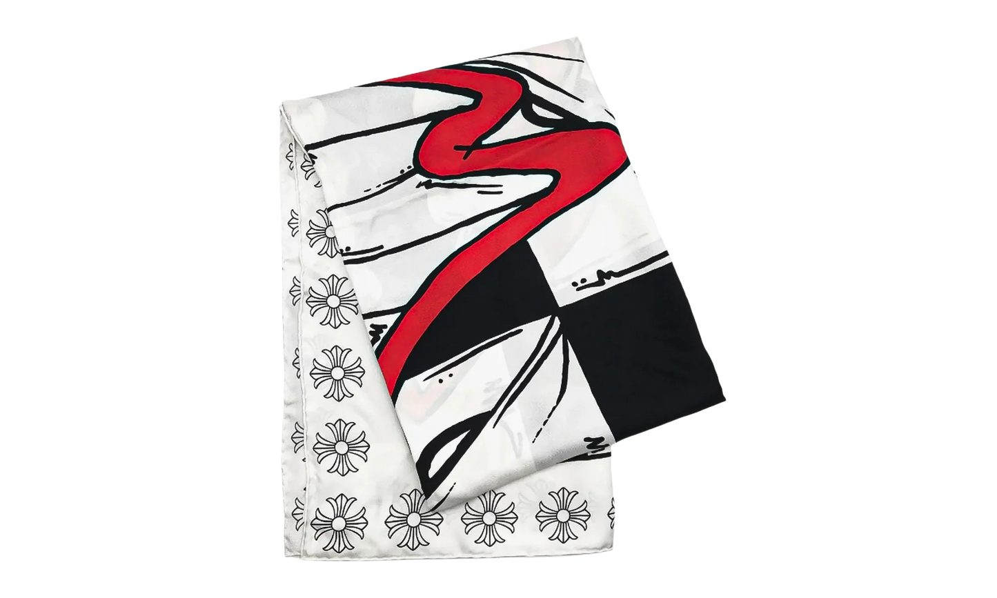 Matty Boy Chomper Silk Scarf "White / Black" CHRM1143