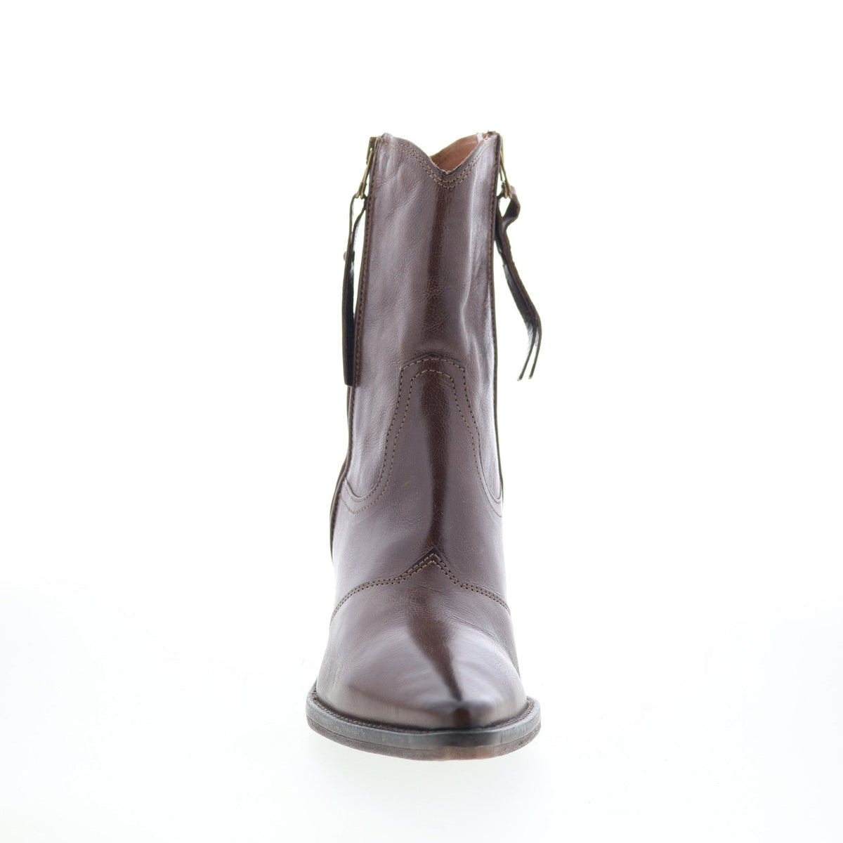 Charlie Womens Brown Leather Zipper Ankle & Booties Boots