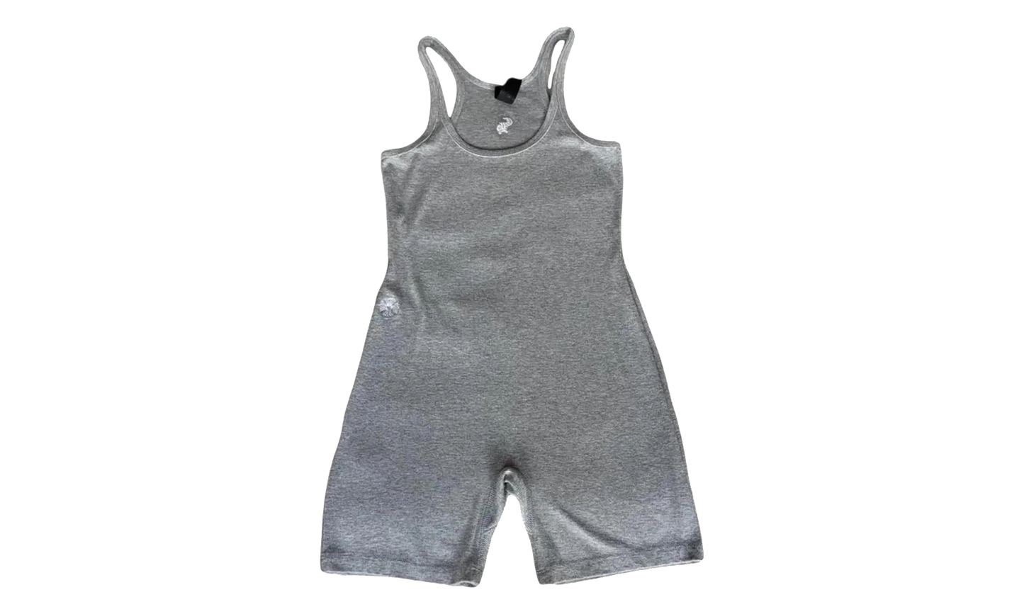 Ribbed Embroidered Romper "Grey" CHRM1005