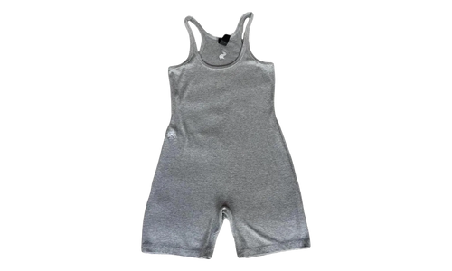 Ribbed Embroidered Romper "Grey" CHRM1005