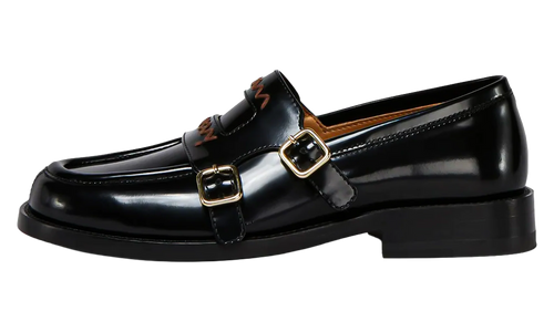 Double Buckle Leather Moccasin WMNS "Black" MOMS006002 PS679 00N99