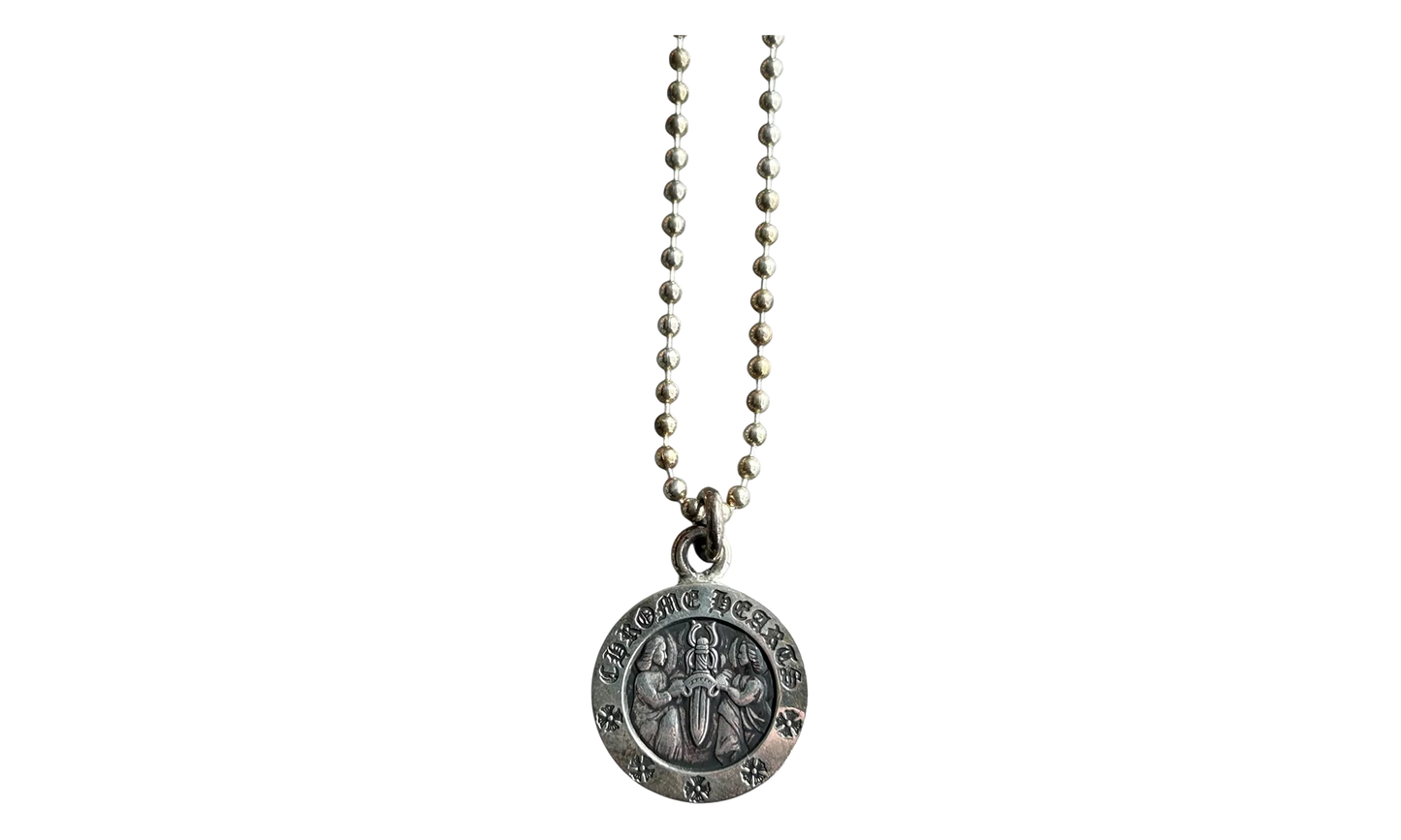 Angel Medallion Necklace "Silver" CHRM0947