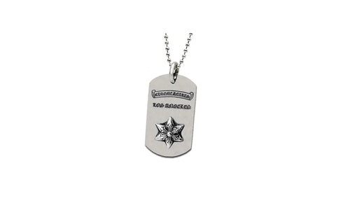 Raised star dog tag & Ball Chain "Los Angeles limited edition - Silver" CHRM0665