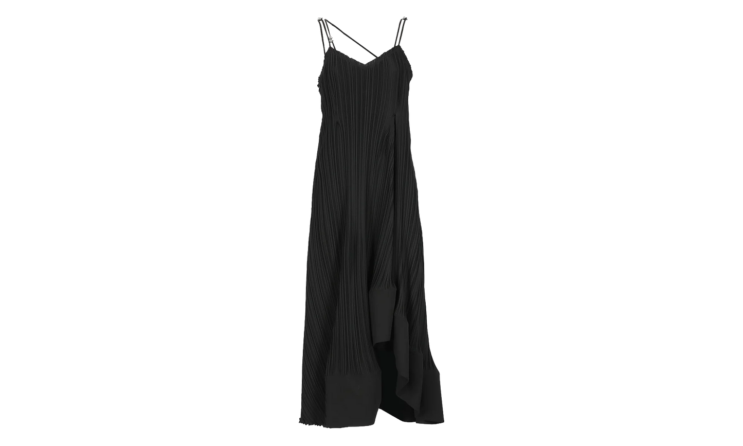 PLEATED LONG STRAP DRESS "Black" RW DR0014 5904 P24 10