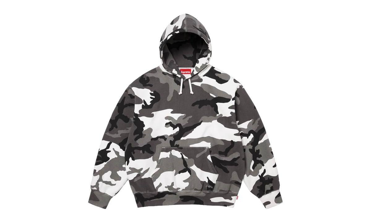 Satin Appliqué Hooded Sweatshirt "SS26 - Snow Camo" SU27501