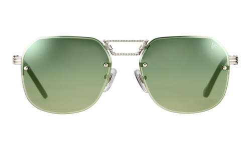 CEO Bevel Rimless Drill Mount 18KT "White Gold / Pastel Green Gradient Flash Silver" DMCE2 0008 48B3