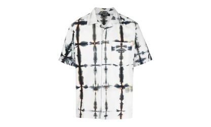 Tie Dye Short-Sleeve Button Down Shirt "White" SS23 W1 SH4 321 GREE