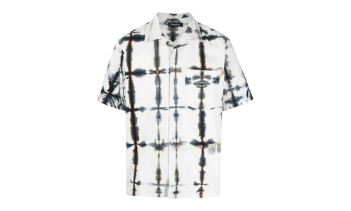 Tie Dye Short-Sleeve Button Down Shirt "White" SS23 W1 SH4 321 GREE
