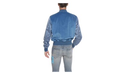 Velvet Satin Bomber Jacket "Blue" MOS017 420