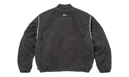 Zip-Off Sleeve Quilted Bomber Jacket "Black" SU26991