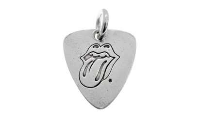 stones lip tongue Guitar Pick Charm & Ball Chain "Silver" CHRM0735