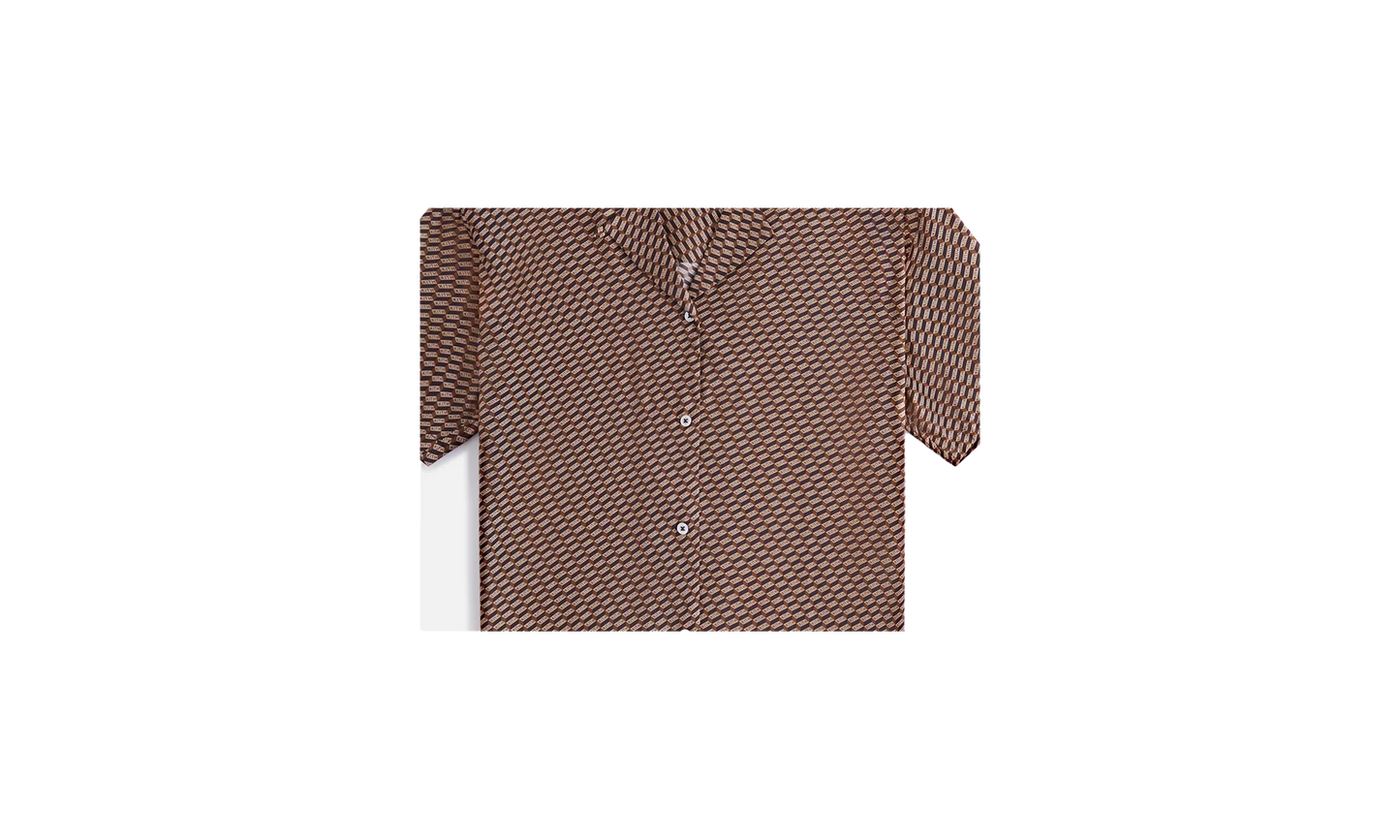 Elena Monogram Silk Camp Shirt WMNS "Brown" khw030292 210