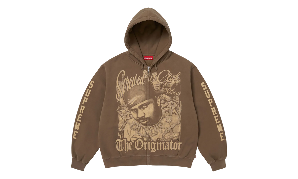 DJ Screw Zip Up Hooded Sweatshirt "SS26 - Dusty Brown" SU27357