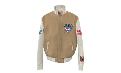 Oklahoma City Thunder Wool & Leather Varsity Jacket "Camel" NBA 004CAM OKC