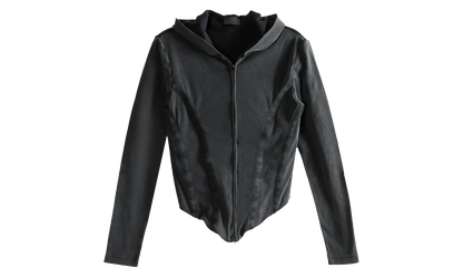 Corseted Zip-Up Hoodie WMNS "Washed Black" 850441 TTVF6 1055