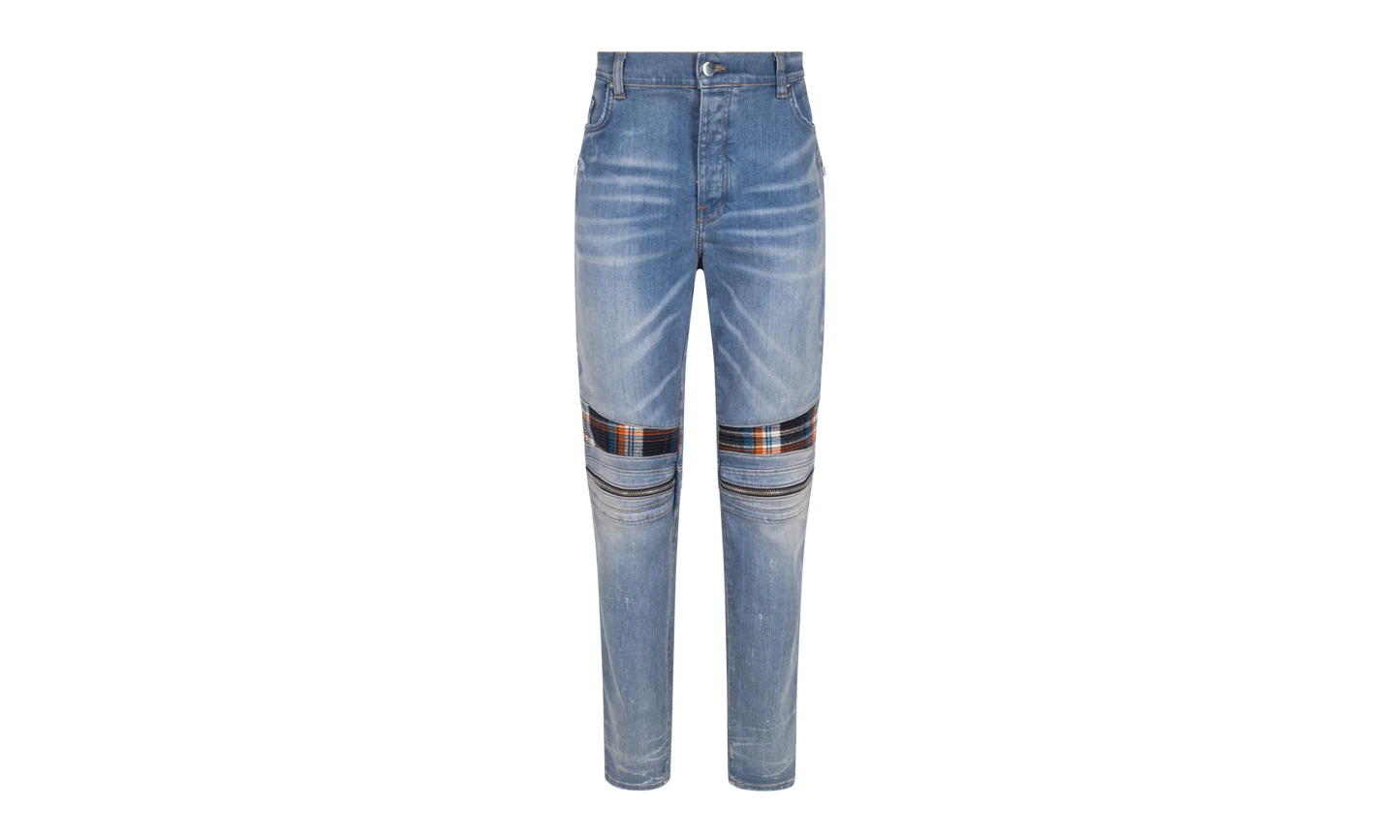 MX2 PLAID Straight-Fit Jeans "Clay Indigo / Orange" MDS194 481