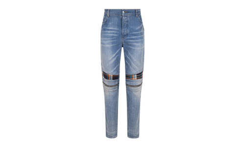 MX2 PLAID Straight-Fit Jeans "Clay Indigo / Orange" MDS194 481