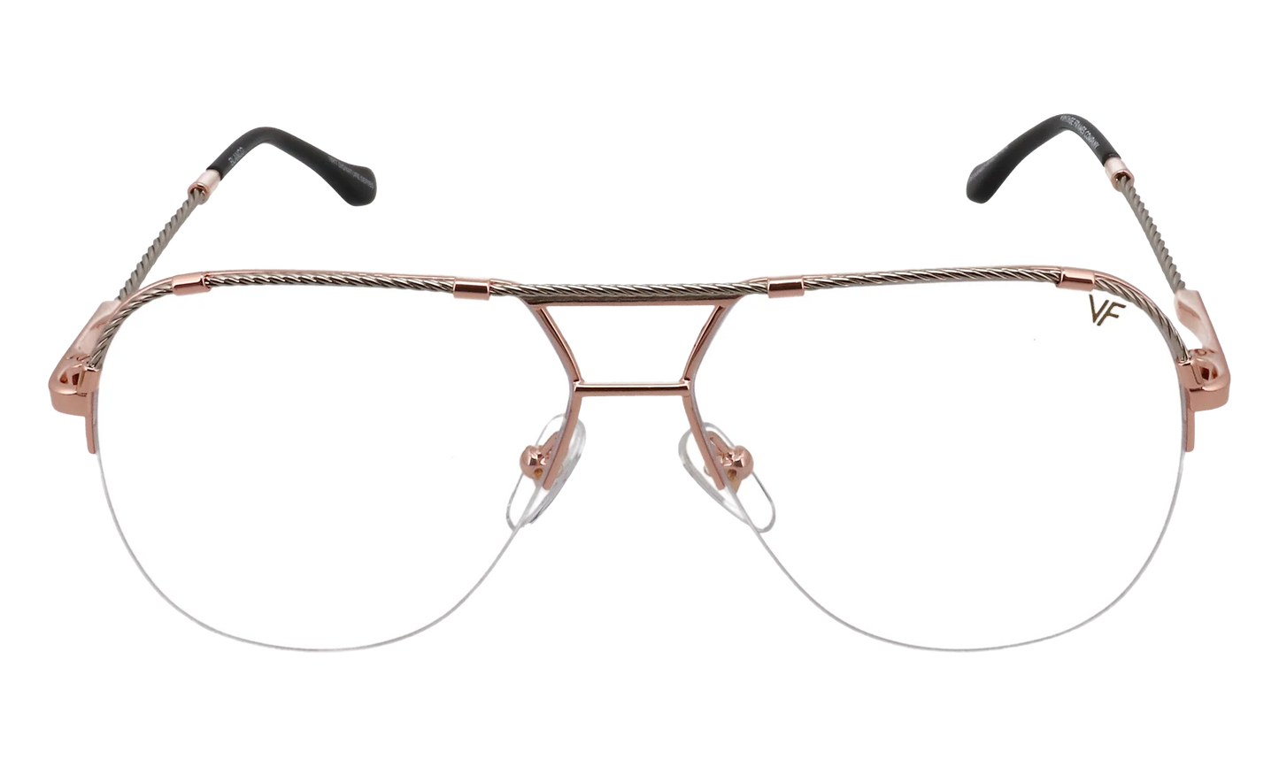 Blanco Half Rim 24KT Two-Tone "Rose / White Gold / Smoke Gradient Photochromatic" HRBA2 0010 2D4