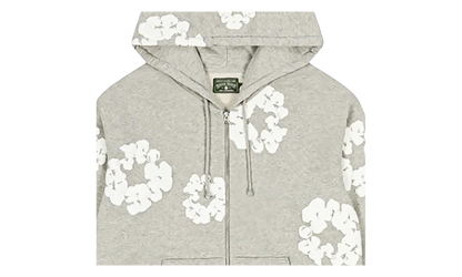 Cotton Wreath Zip Up Hooded Sweatshirt "Grey" DT373