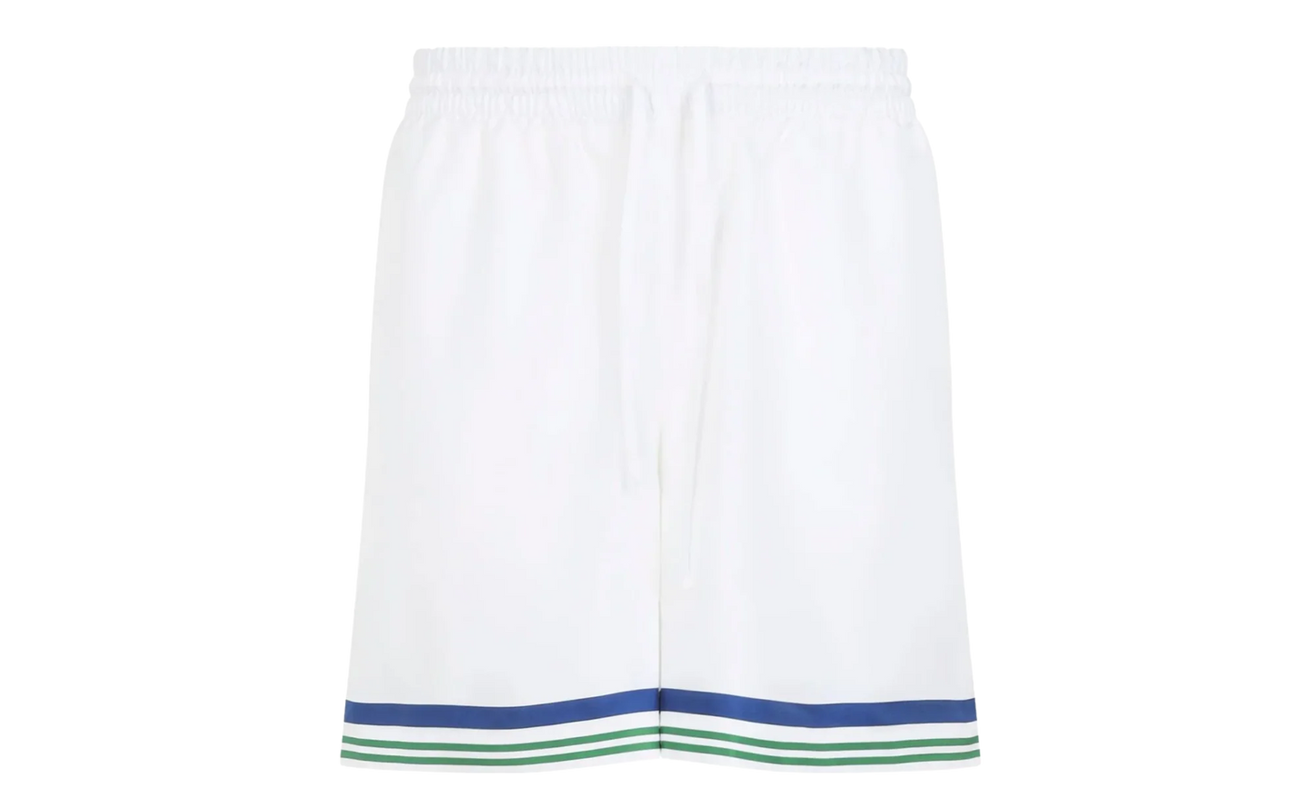 Tennis Club Icon Silk Twill Shorts "White" M AW25 TR 012 01