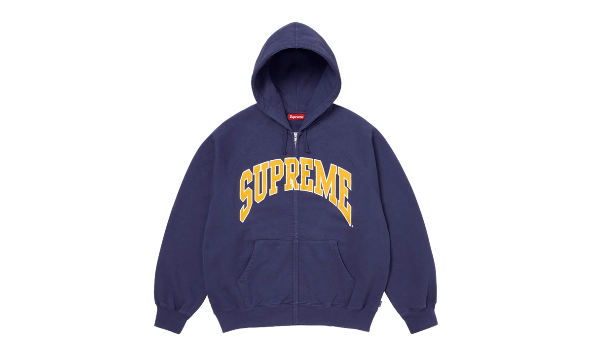 Cracked Raglan Zip Up Hooded Sweatshirt "SS26 - Washed Navy" SU27503