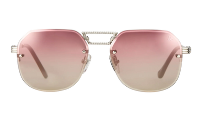 CEO Bevel Rimless Drill Mount 18KT "White Gold / Pastel Red Gradient Flash Silver" DMCE2 0010 48B2
