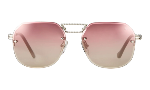 CEO Bevel Rimless Drill Mount 18KT "White Gold / Pastel Red Gradient Flash Silver" DMCE2 0010 48B2