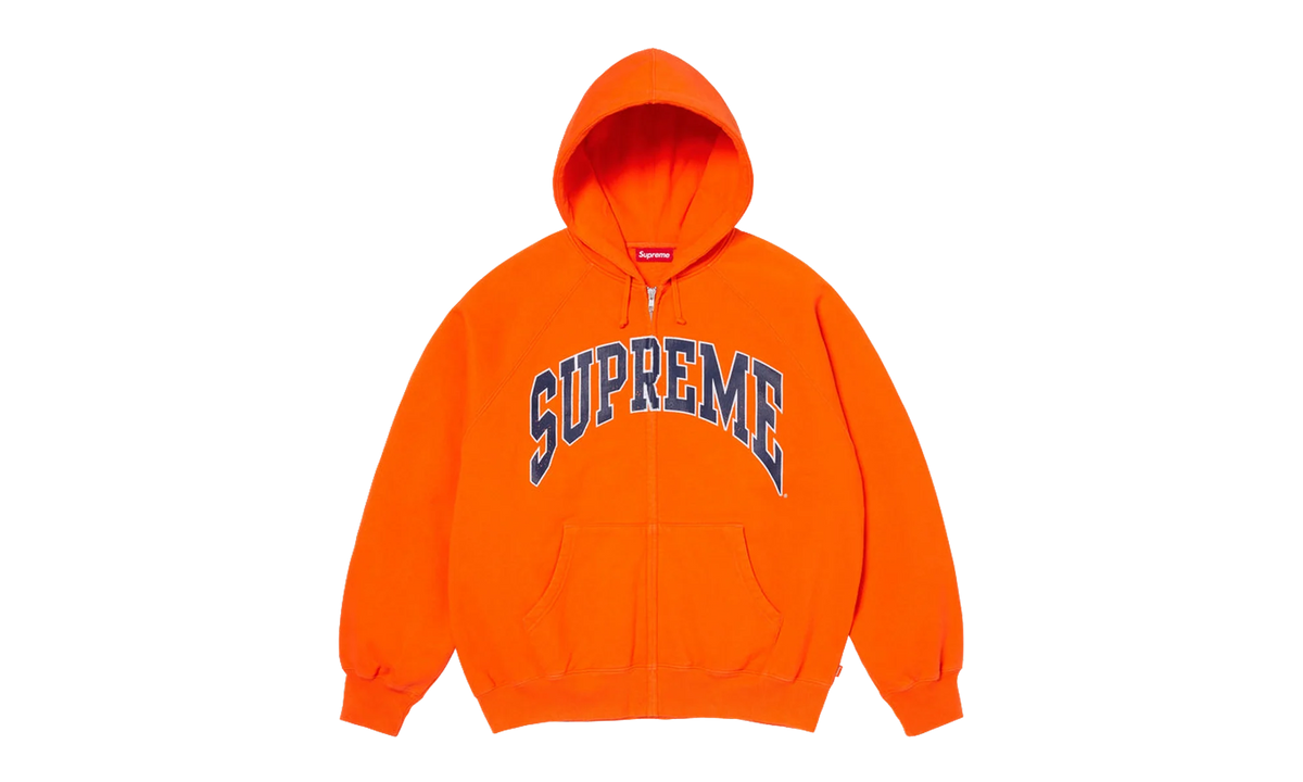 Cracked Raglan Zip Up Hooded Sweatshirt "SS26 - Dark Orange" SU27505