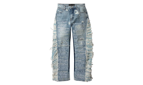 Ultra Flare Scripture Denim Jeans "Blue" EBGLDWUV