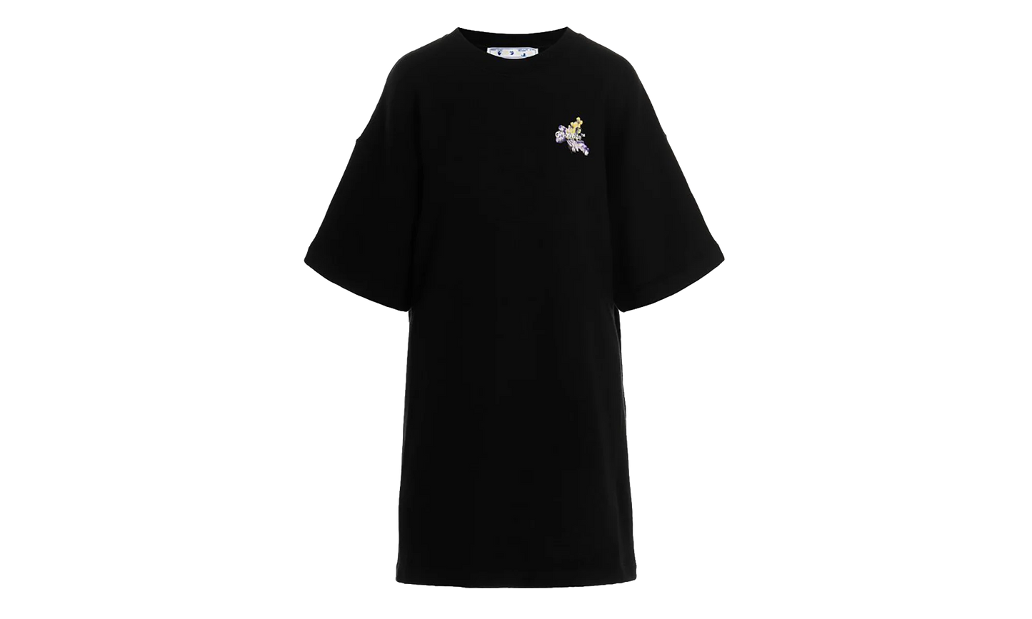 Flower Arrow Snap Tee Sweater Dress WMNS "Black" OWDB335F22JER0014084