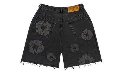 Mono Cotton Wreath Denim Shorts "Black" DT389
