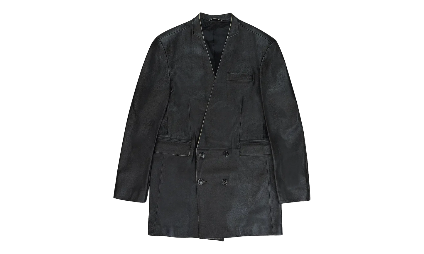 MARTINE ROSE LEATHER DOUBLE BREASTED LEATHER JACKET "BLACK" MRAW23521