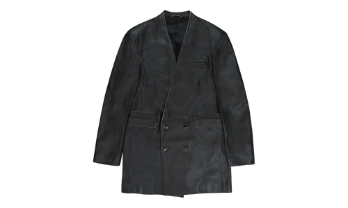 MARTINE ROSE LEATHER DOUBLE BREASTED LEATHER JACKET "BLACK" MRAW23521