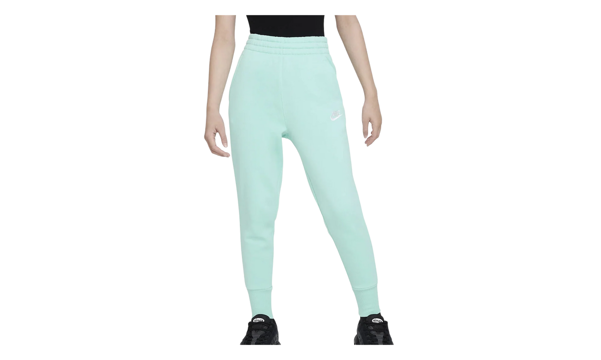 Sportswear Club Fleece Girls' High-waisted Fitted Pants GS "Emerald Rise / Emerald Rise / White" FD2921 349