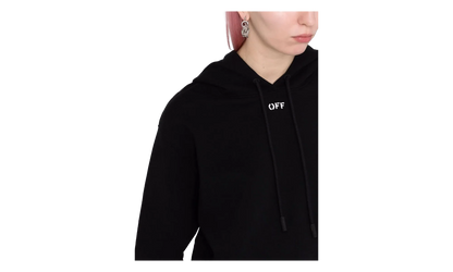Off Stamp Cropped Hoodie WMNS "Black" OWBB016C99JER0011001