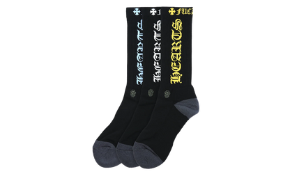 Fuck You Logo Socks (3 Pack) "Black / Multi" CHRM0905