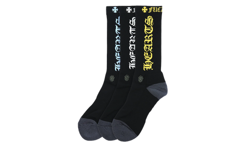 Fuck You Logo Socks (3 Pack) "Black / Multi" CHRM0905